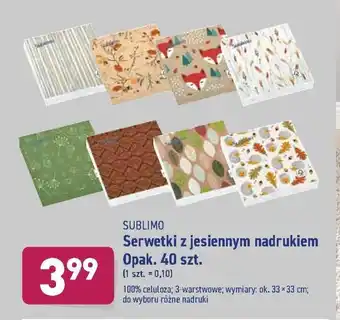 ALDI Serwetki z jesiennym nadrukiem 40szt. oferta