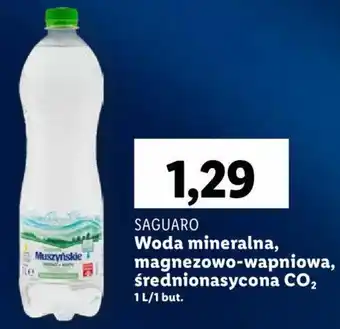 Lidl SAGUARO Woda mineralna magnezowo wapniowa średnionasycona CO₂ 1l oferta