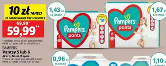 Lidl PAMPERS Pantsy 5 lub 6 36-42szt. oferta