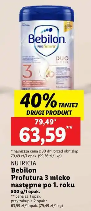 Lidl NUTRICIA Bebilon Profutura 3 mleko następne po 1. roku 800 g oferta
