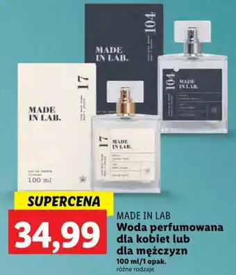Lidl MADE IN LAB Woda perfumowana dla kobiet lub dla mężczyzn 100ml oferta