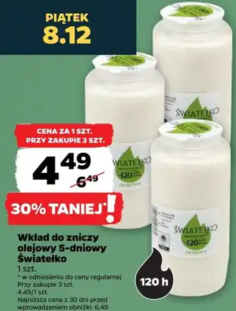 Netto Wkład do zniczy olejowy 5-dniowy Światełko oferta