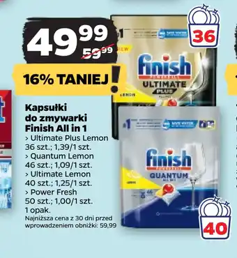 Netto Kapsułki do zmywarki finish all in 1 oferta