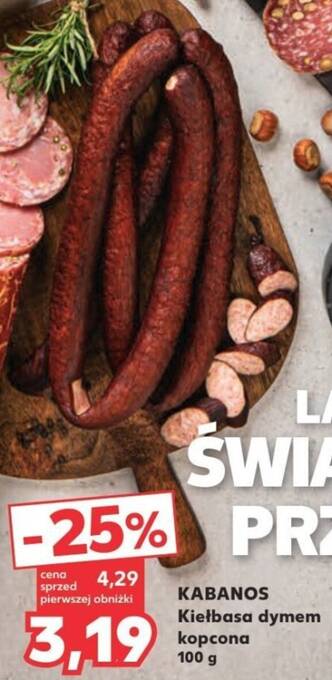 Kaufland KABANOS Kiełbasa dymem kopcona 100 g oferta