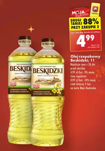 Biedronka Olej rzepakowy Beskidzki, 1 l oferta