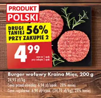 Biedronka Burger wołowy Kraina Mięs, 200 g oferta
