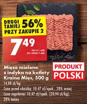 Biedronka Mięso mielone z indyka na kotlety Kraina Mięs, 500 g oferta