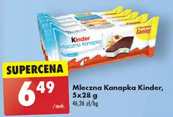 Biedronka Mleczna Kanapka Kinder 5x28 g oferta
