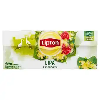 Biedronka Lipton herbatka ziołowa aromatyzowana lipa z malinami 18 g (20 torebek) oferta