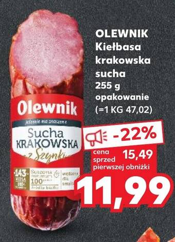 Kaufland Olewnik Kiełbasa krakowska sucha 255g oferta