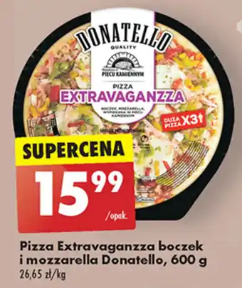 Biedronka Pizza Extravaganzza boczek i mozzarella Donatello, 600 g oferta