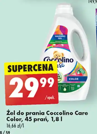 Biedronka Żel do prania Coccolino Care Color, 45 prań, 1,8 l oferta