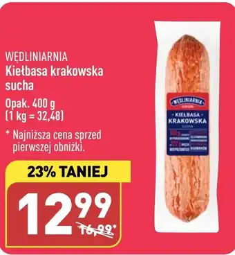 ALDI Kiełbasa krakowska sucha 400 g oferta
