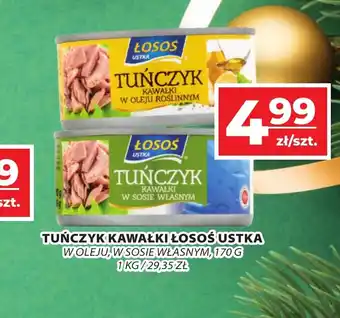 Top Market TUŃCZYK KAWAŁKI ŁOSOS USTKA WOLEJU, W SOSIE WŁASNYM, 170G oferta