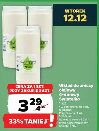 Netto Wkład do zniczy olejowy 4-dniowy światełko oferta