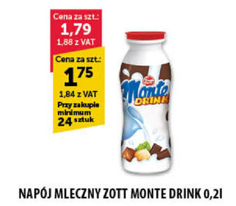 Eurocash Napój mleczny Zott Monte Drink 0,2l oferta