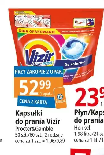 E.Leclerc Kapsułki do prania Vizir Procter&Gamble 50szt/60szt. oferta