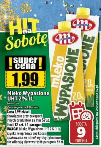 Topaz Mleko Wypasione UHT 2% 1L oferta