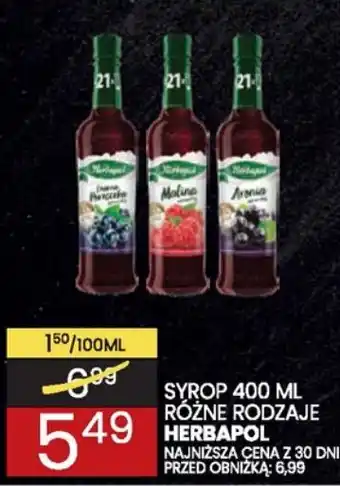Wafelek SYROP HERBAPOL 400 ML oferta