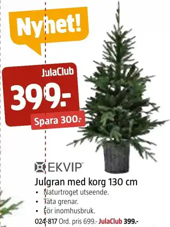 Jula EKVIP Julgran med korg 130 cm oferta