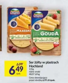 Społem Hochland ser żółty gouda w plastrach 135 g oferta