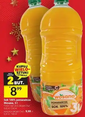 Twój Market Wosana sok 100 % pomarańcza 3 l oferta