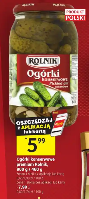 Twój Market Ogórki konserwowe premium Rolnik 900g oferta
