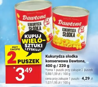 Twój Market Kukurydza słodka konserwowa Dawtona 400g oferta