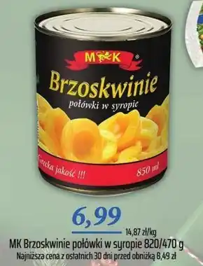 Społem Mk brzoskwinie połówki w syropie 820 g oferta