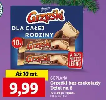Lidl GOPLANA Grześki bez czekolady Dziel na 6 10x26 g oferta