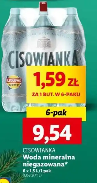 Lidl CISOWIANKA Woda mineralna niegazowana 6x1,5l oferta
