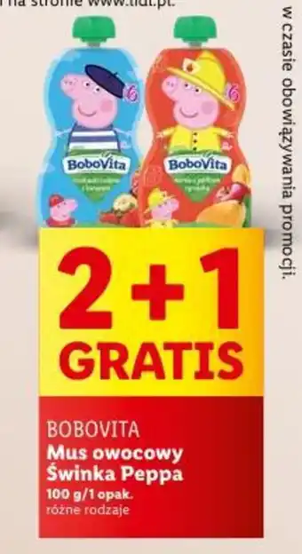 Lidl BOBOVITA Mus owocowy Świnka Peppa 100 g oferta