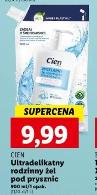 Lidl CIEN Ultradelikatny rodzinny żel pod prysznic 900ml oferta