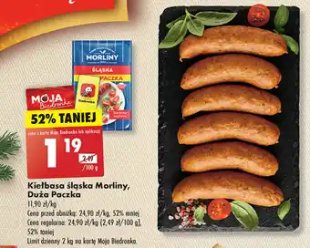 Biedronka Kiełbasa śląska Morliny, Duża Paczka 100 g oferta