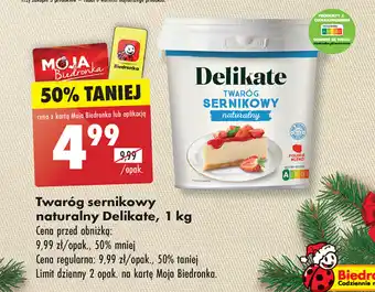 Biedronka Twaróg sernikowy naturalny Delikate, 1 kg oferta