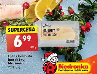 Biedronka Filet z halibuta bez skóry Marinero 100 g oferta