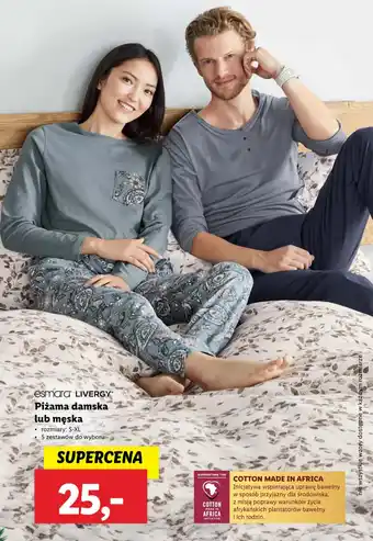 Lidl Esmara LIVERGY Piżama damska lub męska oferta