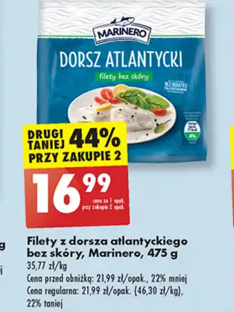Biedronka Filety z dorsza atlantyckiego bez skóry Marinero 475g oferta