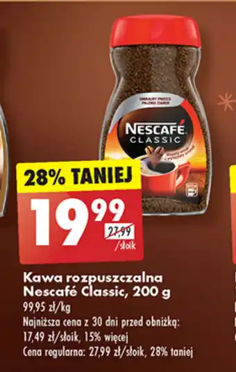 Biedronka Kawa rozpuszczalna Nescafé classic, 200 g oferta