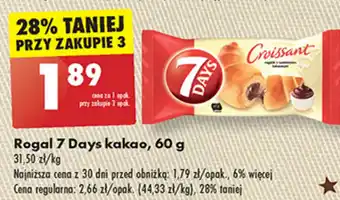 Biedronka Rogal 7 Days kakao, 60 g oferta