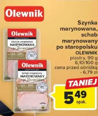 Carrefour Szynka marynowana schab marynowany po staropolsku OLEWNIK 90g oferta