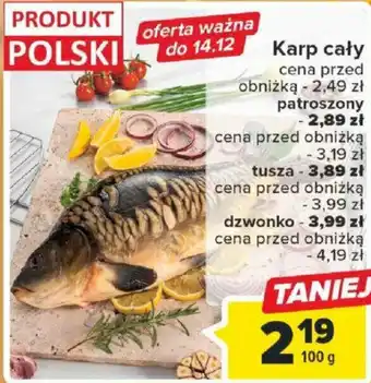 Carrefour Karp cały 100g oferta