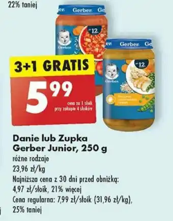 Biedronka Danie lub Zupka Gerber Junior, 250 g oferta