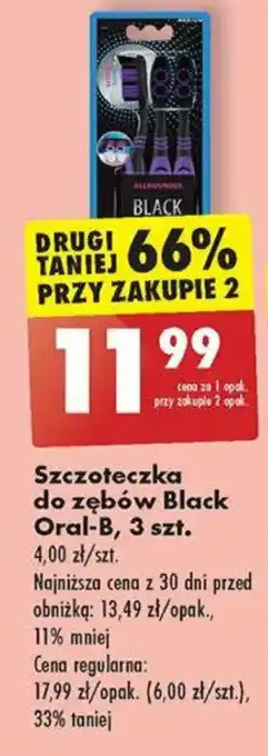 Biedronka Szczoteczka do zębów Black Oral-B, 3 szt. oferta