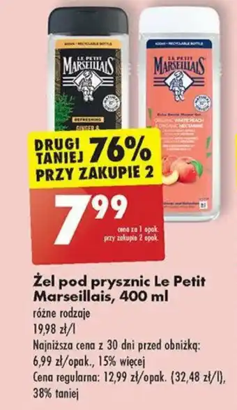 Biedronka żel pod prysznic Le Petit Marseillais, 400 ml oferta