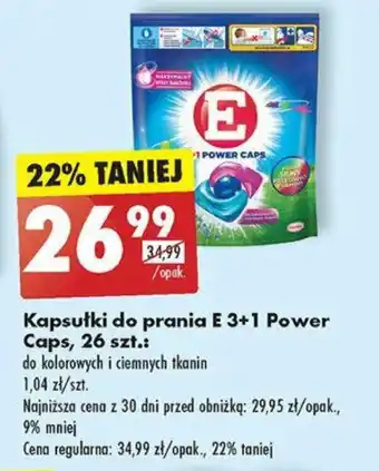 Biedronka Kapsułki do prania E 3+1 Power Caps, 26 szt. oferta
