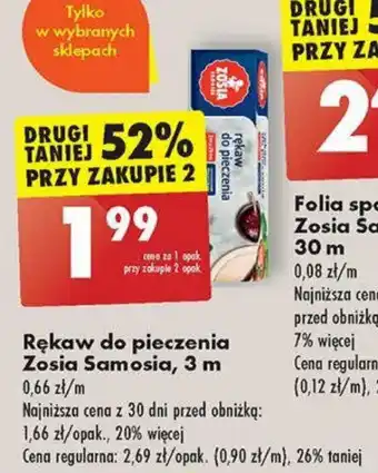 Biedronka Rękaw do pieczenia Zosia Samosia, 3 m oferta