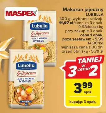 Carrefour Makaron jajeczny LUBELLA 400g oferta