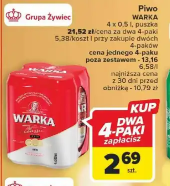 Carrefour Piwo WARKA 0,5l oferta