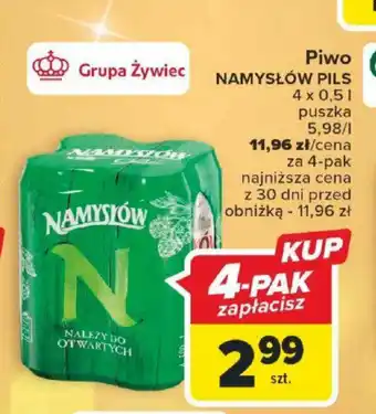 Carrefour Piwo NAMYSŁÓW PILS 0,5l oferta